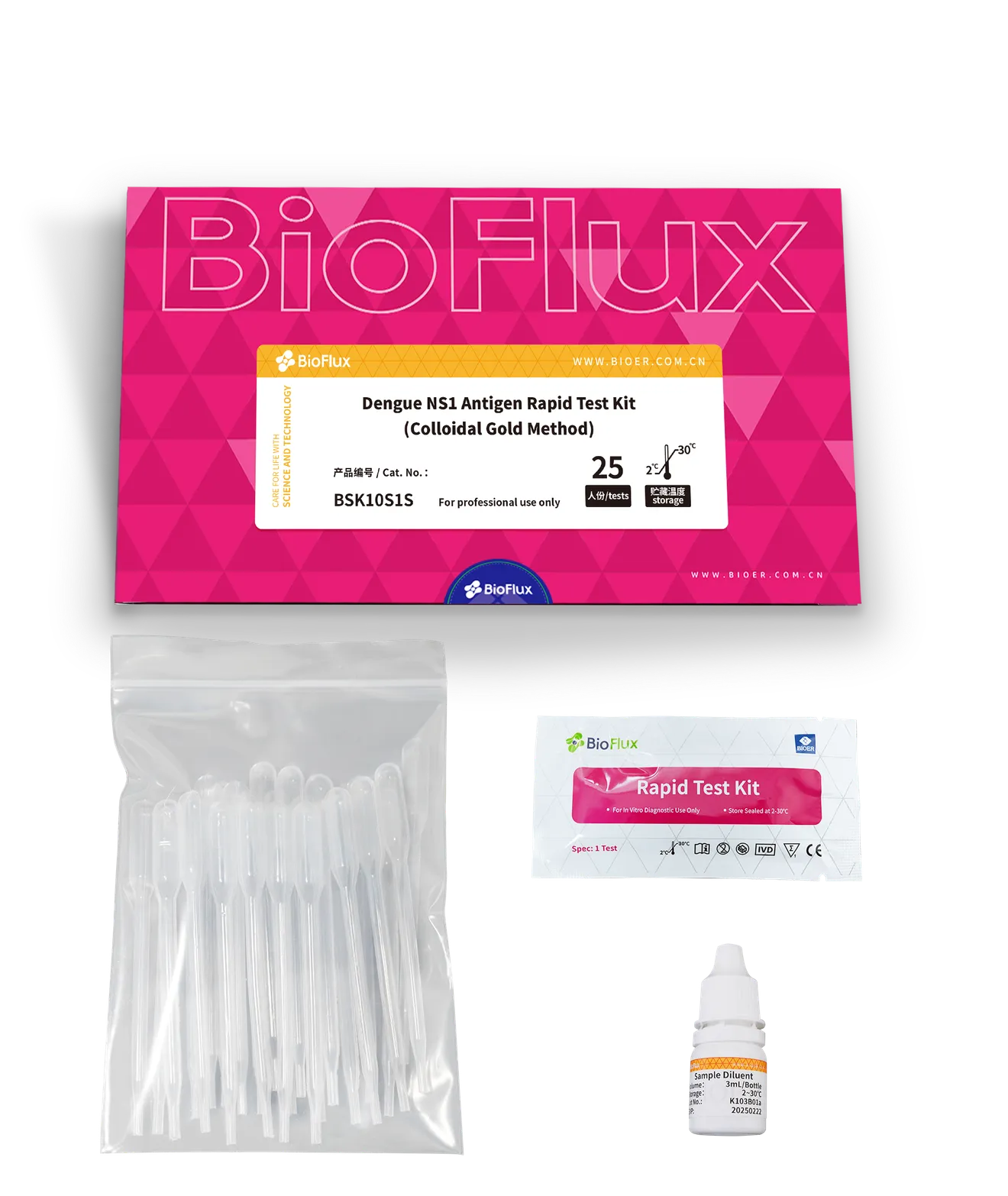 Dengue NS1 Antigen Rapid Test Kit (Colloidal Gold Method)
