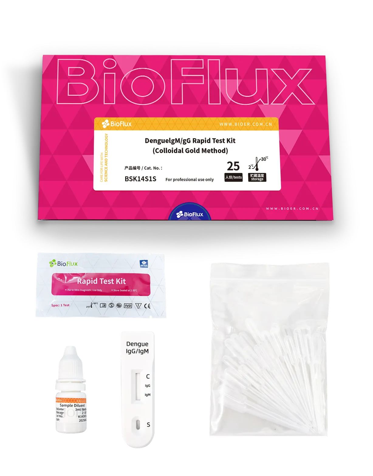 Dengue IgM/IgG Rapid Test Kit (Colloidal Gold Method)